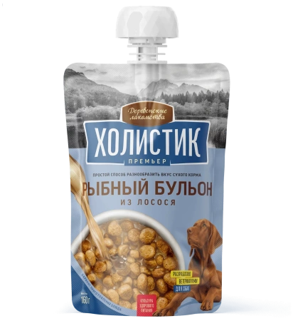 Рыбный бульон из лосося д/соб 160г "Деревенские лак-ва Холистик"